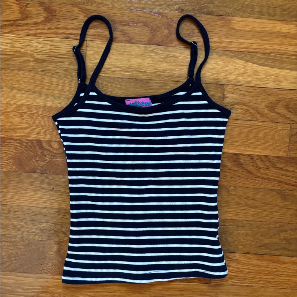 Edikted navy and white striped tank top